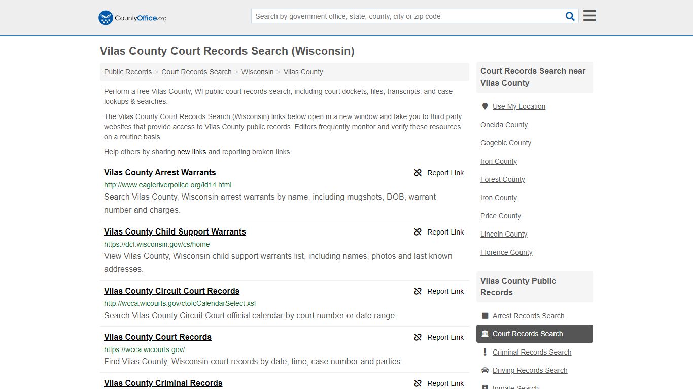 Court Records Search - Vilas County, WI (Adoptions, Criminal, Child ...