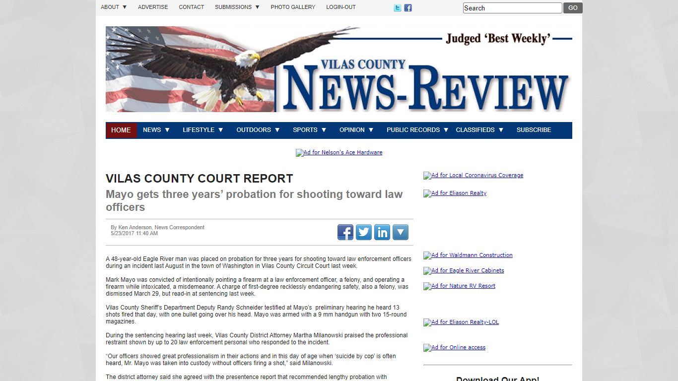 VILAS COUNTY COURT REPORT - Vilas County News-Review